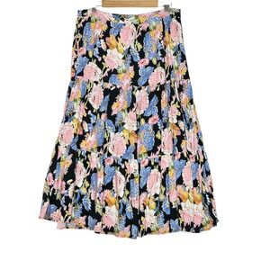 Rachel Zoe Womens Maxi Midi Skirt Small Tiered‎ Floral Praire Boho Whimsigoth